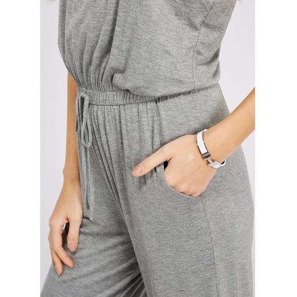 Heather Grey Knit Jumpsuit - Picture 4 of 5